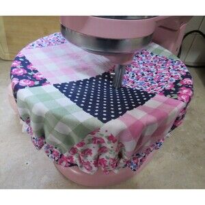 Kitchenaid Bowl Cover, Reversible Pink Patchwork and Floral Mixer Cover